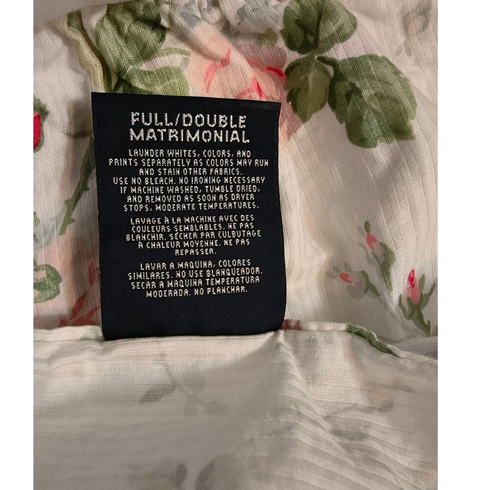 Ralph Lauren Meadow Way Bed Skirt Dust Ruffle Full Double Floral Rose Vintage - Picture 7 of 8